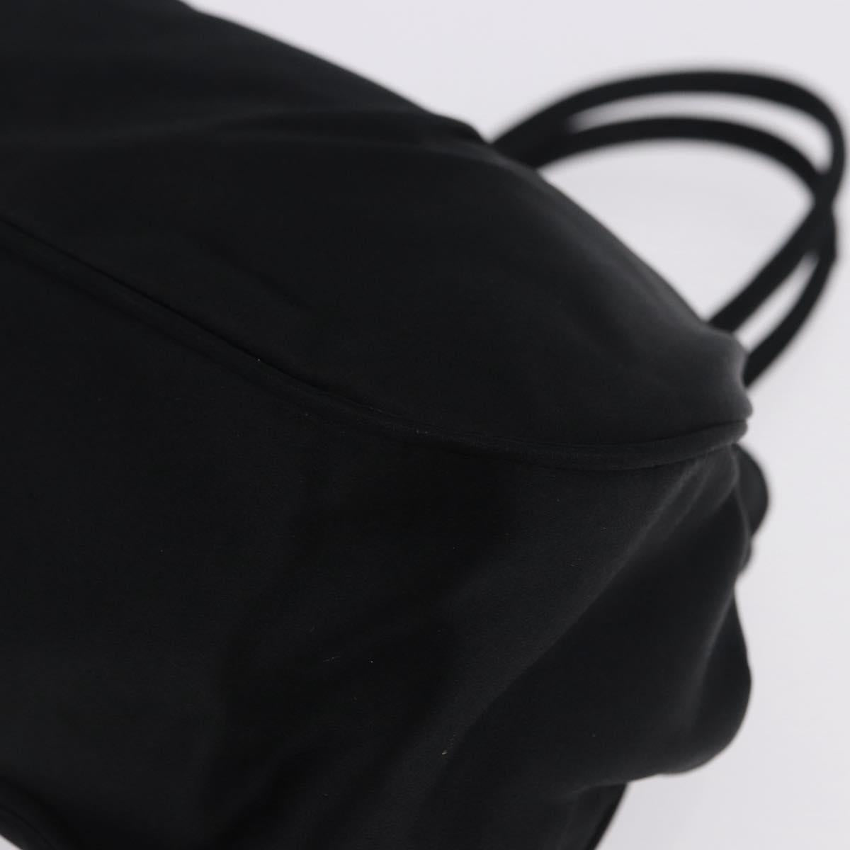 PRADA Hand Bag Satin Black Gold Auth 202959A