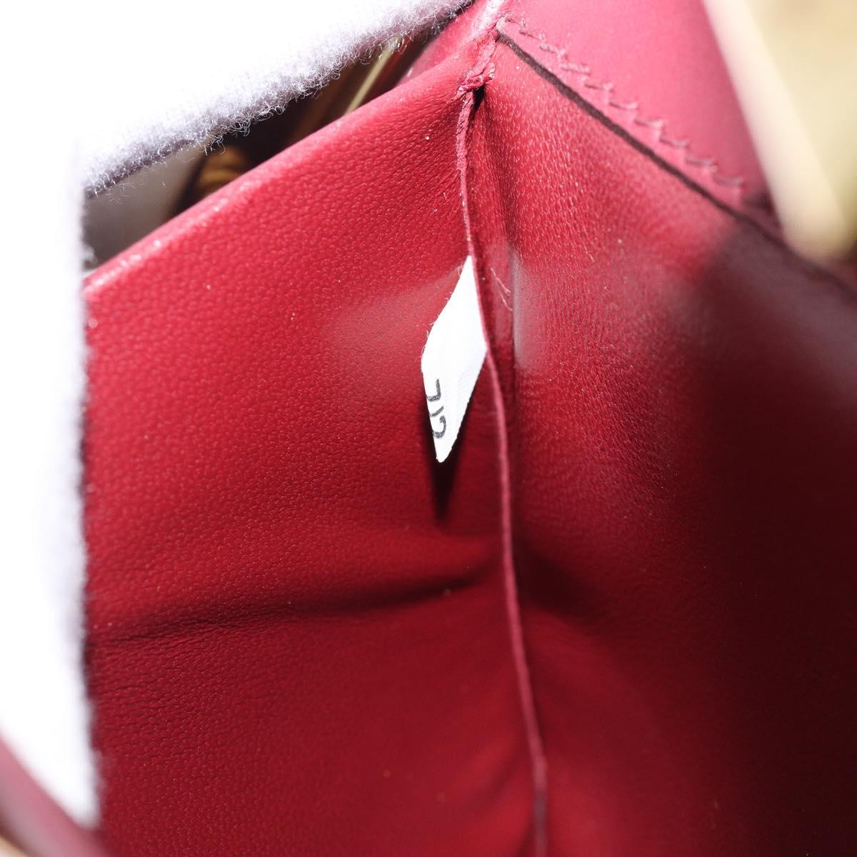 PRADA Shoulder Bag Safiano Leather Bordeaux Gold Auth 202965V