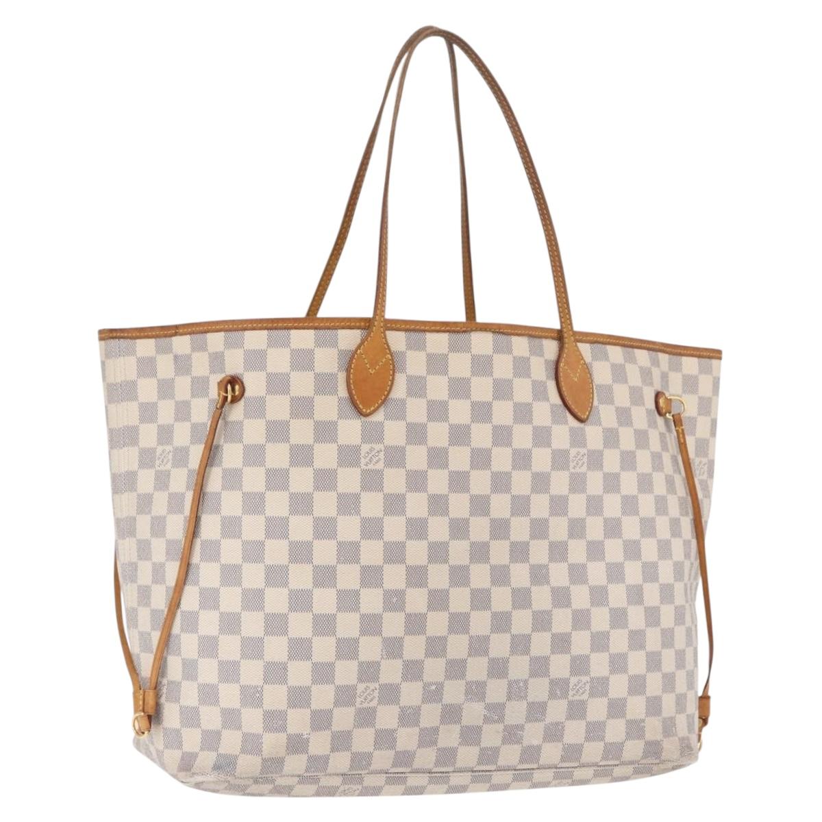 LOUIS VUITTON Damier Azur Neverfull GM Tote Bag N41360 LV Auth 202966