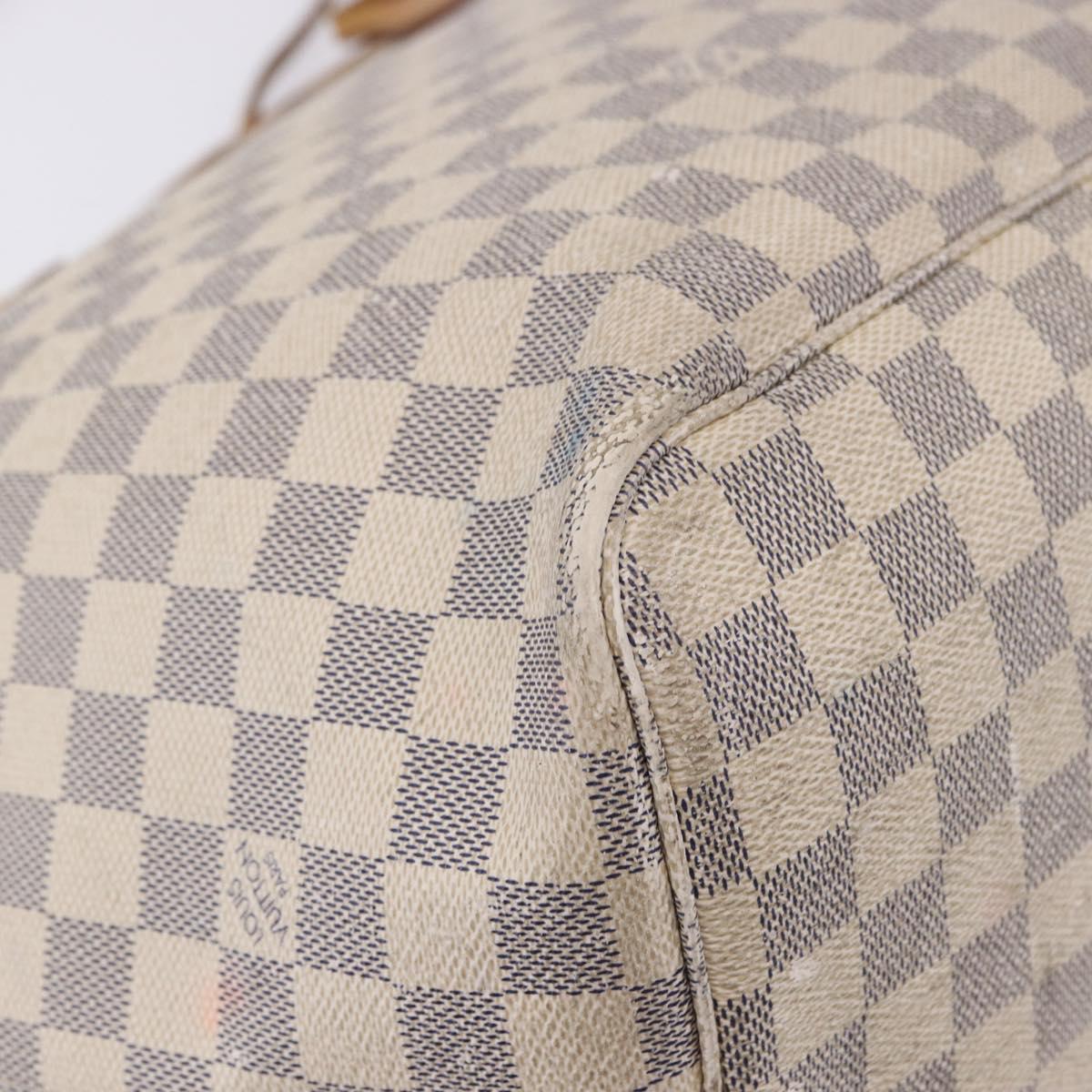 LOUIS VUITTON Damier Azur Neverfull GM Tote Bag N41360 LV Auth 202966