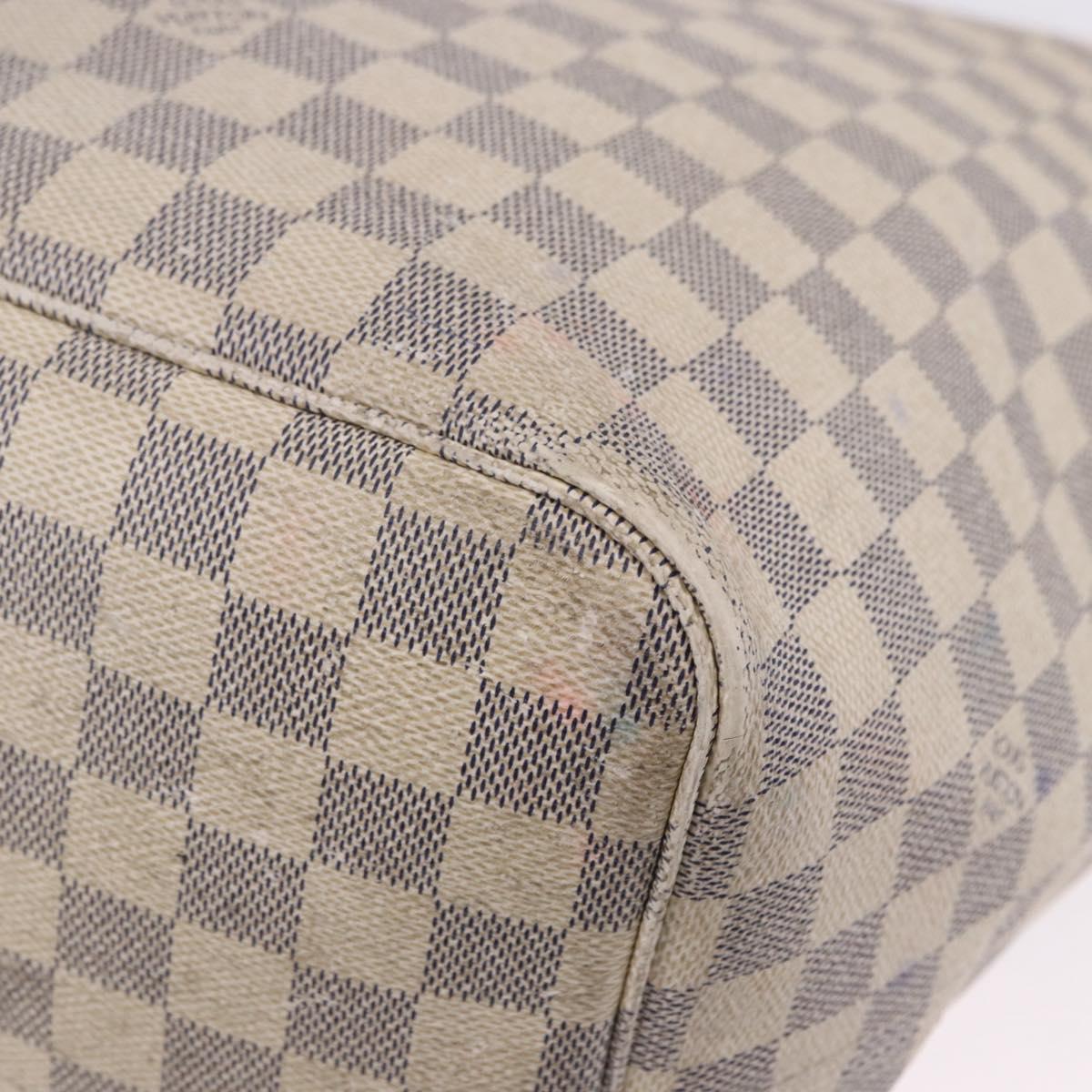 LOUIS VUITTON Damier Azur Neverfull GM Tote Bag N41360 LV Auth 202966