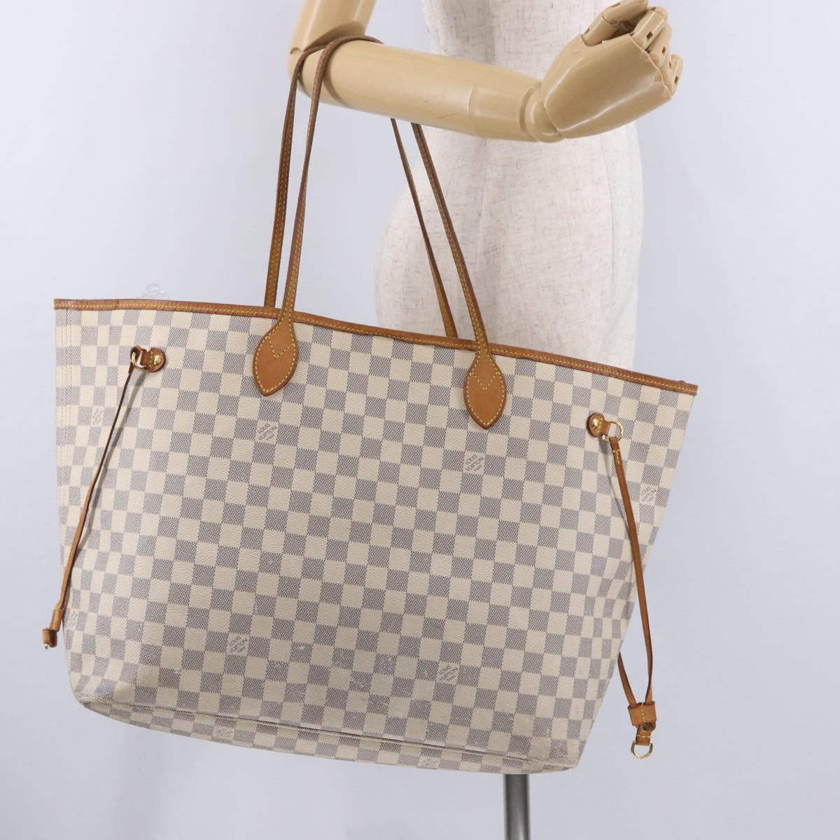 LOUIS VUITTON Damier Azur Neverfull GM Tote Bag N41360 LV Auth 202966