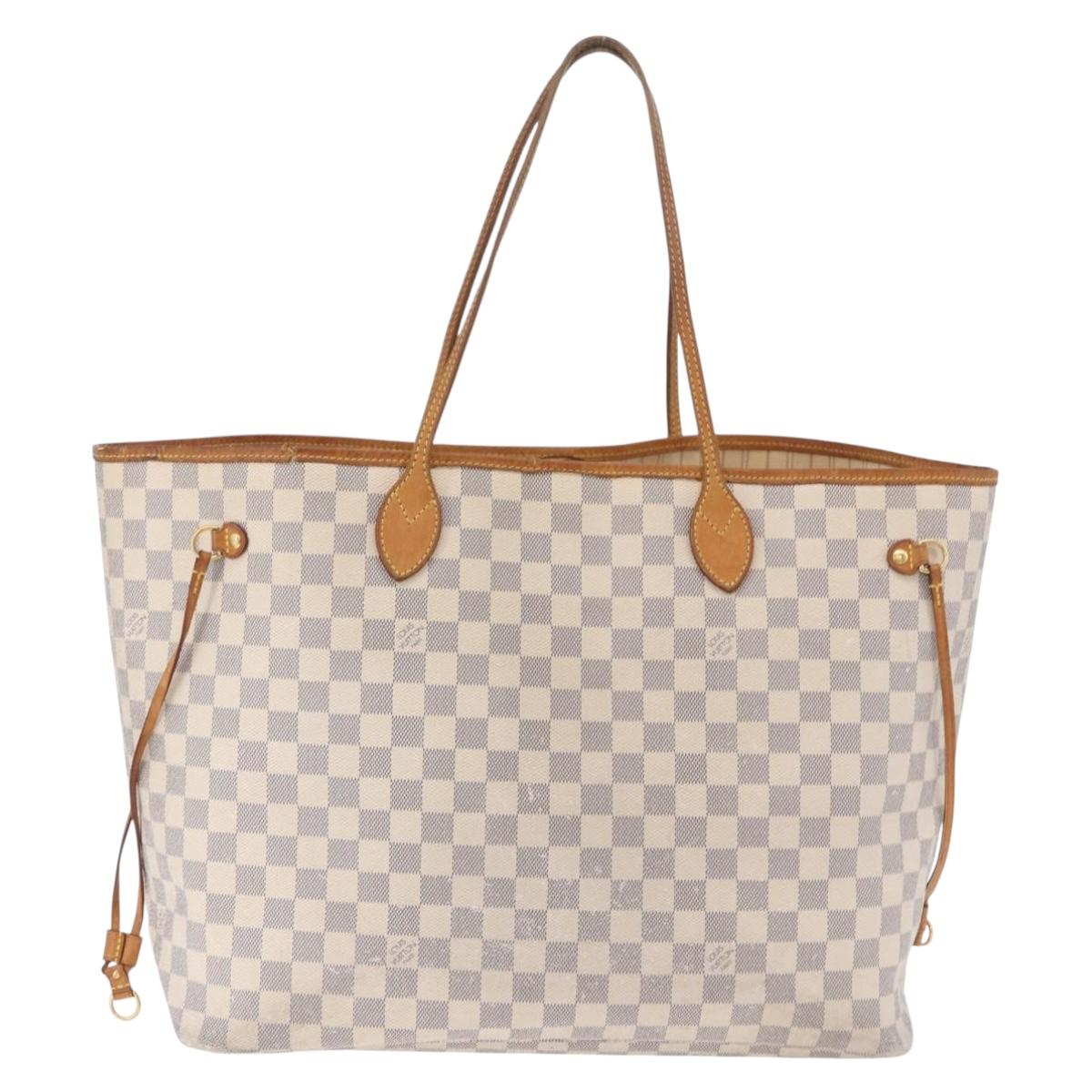 LOUIS VUITTON Damier Azur Neverfull GM Tote Bag N41360 LV Auth 202966