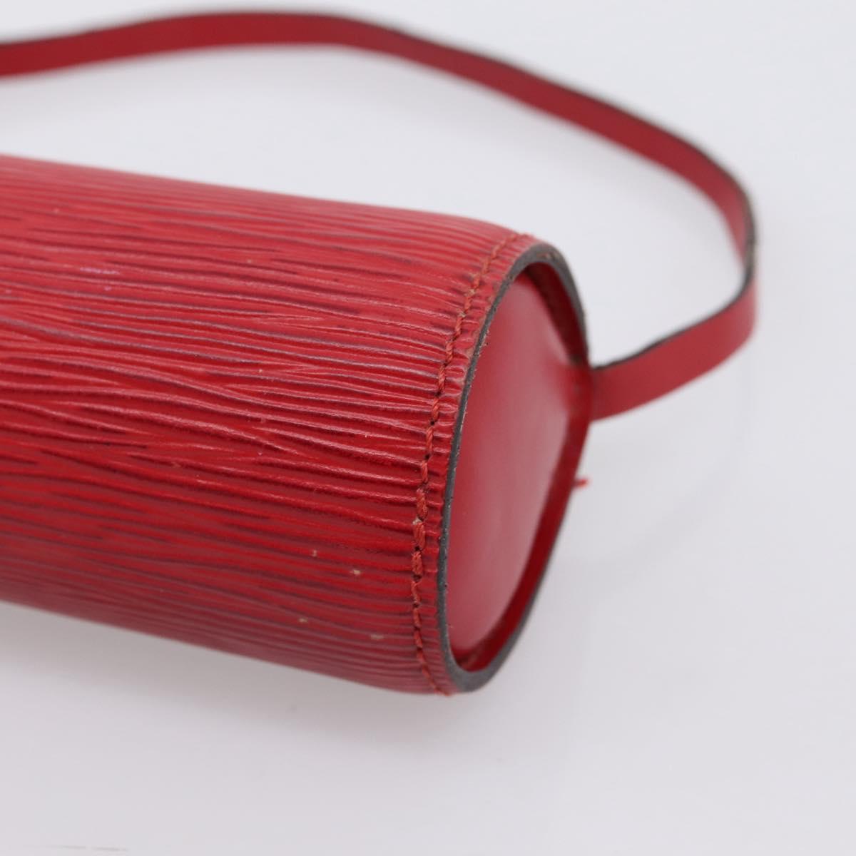 LOUIS VUITTON Epi Soufflot Pouch Accessory Pouch Red LV Auth 202968