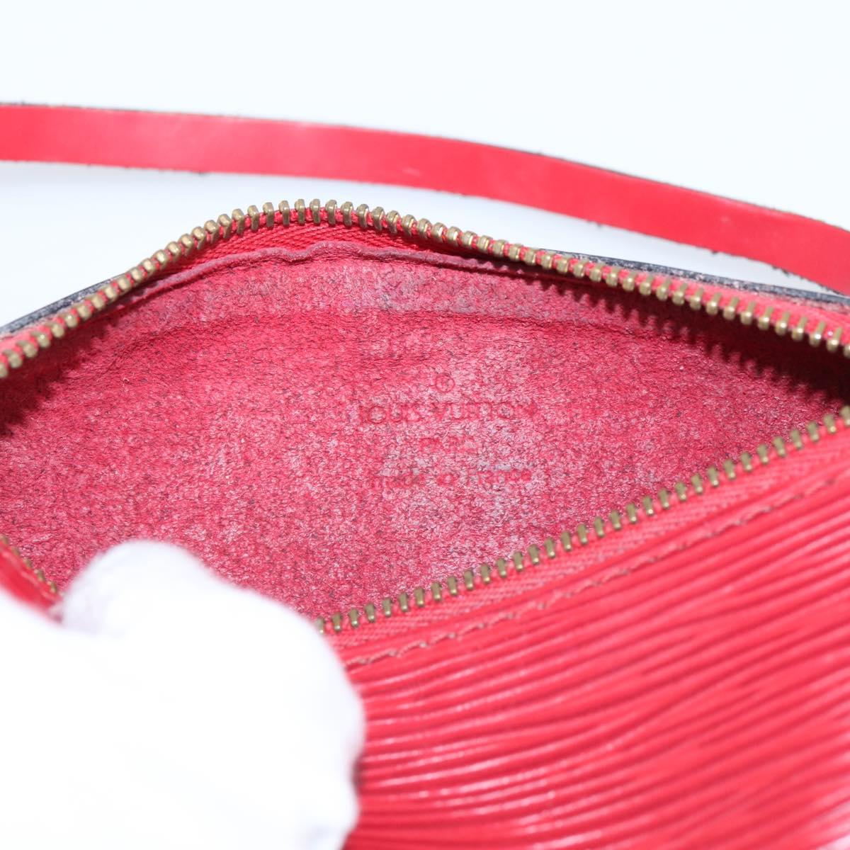 LOUIS VUITTON Epi Soufflot Pouch Accessory Pouch Red LV Auth 202968
