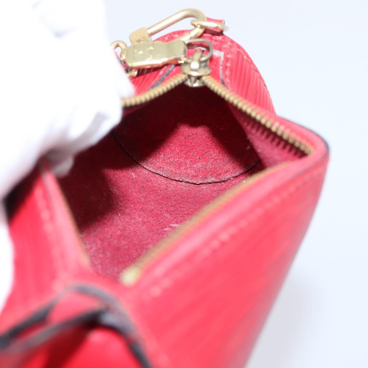 LOUIS VUITTON Epi Soufflot Pouch Accessory Pouch Red LV Auth 202968