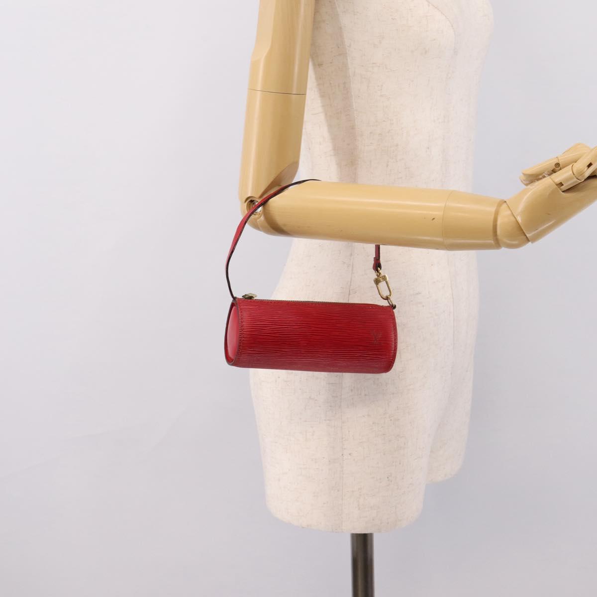 LOUIS VUITTON Epi Soufflot Pouch Accessory Pouch Red LV Auth 202968