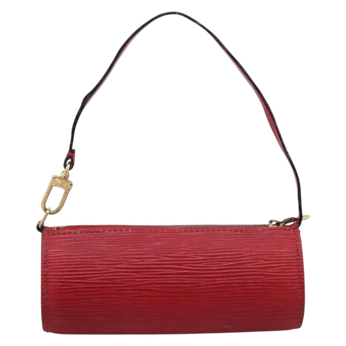 LOUIS VUITTON Epi Soufflot Pouch Accessory Pouch Red LV Auth 202968