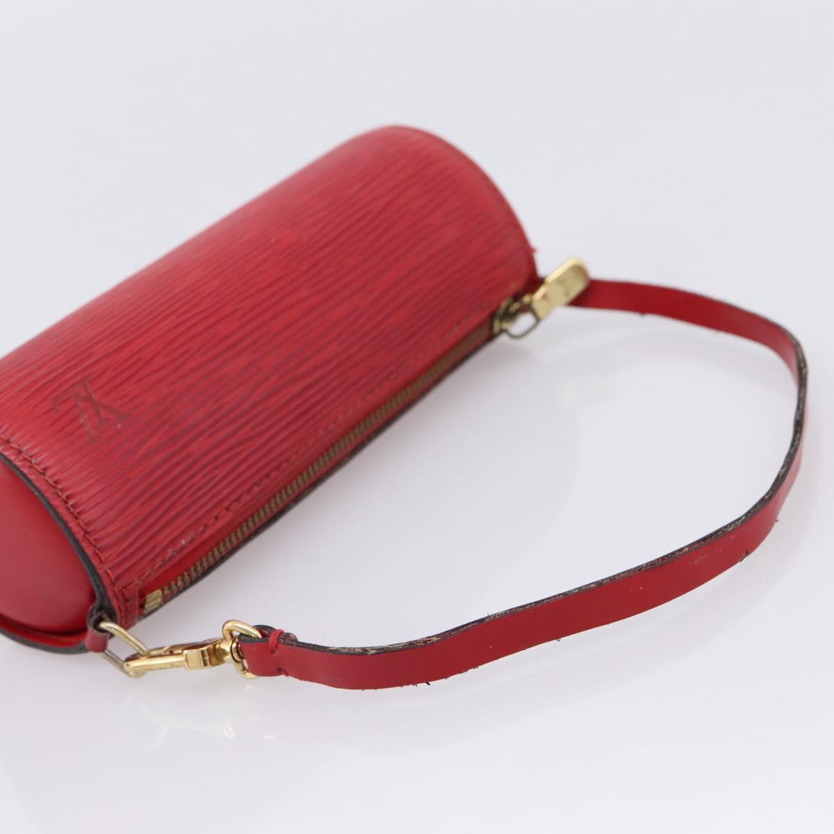 LOUIS VUITTON Epi Soufflot Pouch Accessory Pouch Red LV Auth 202968