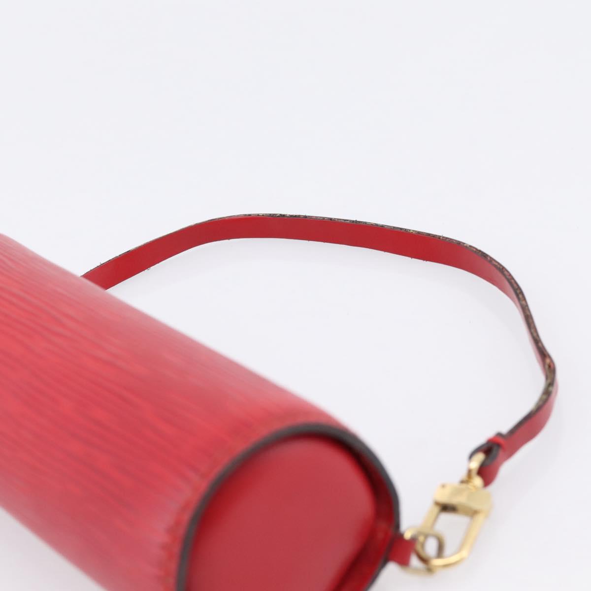 LOUIS VUITTON Epi Soufflot Pouch Accessory Pouch Red LV Auth 202968
