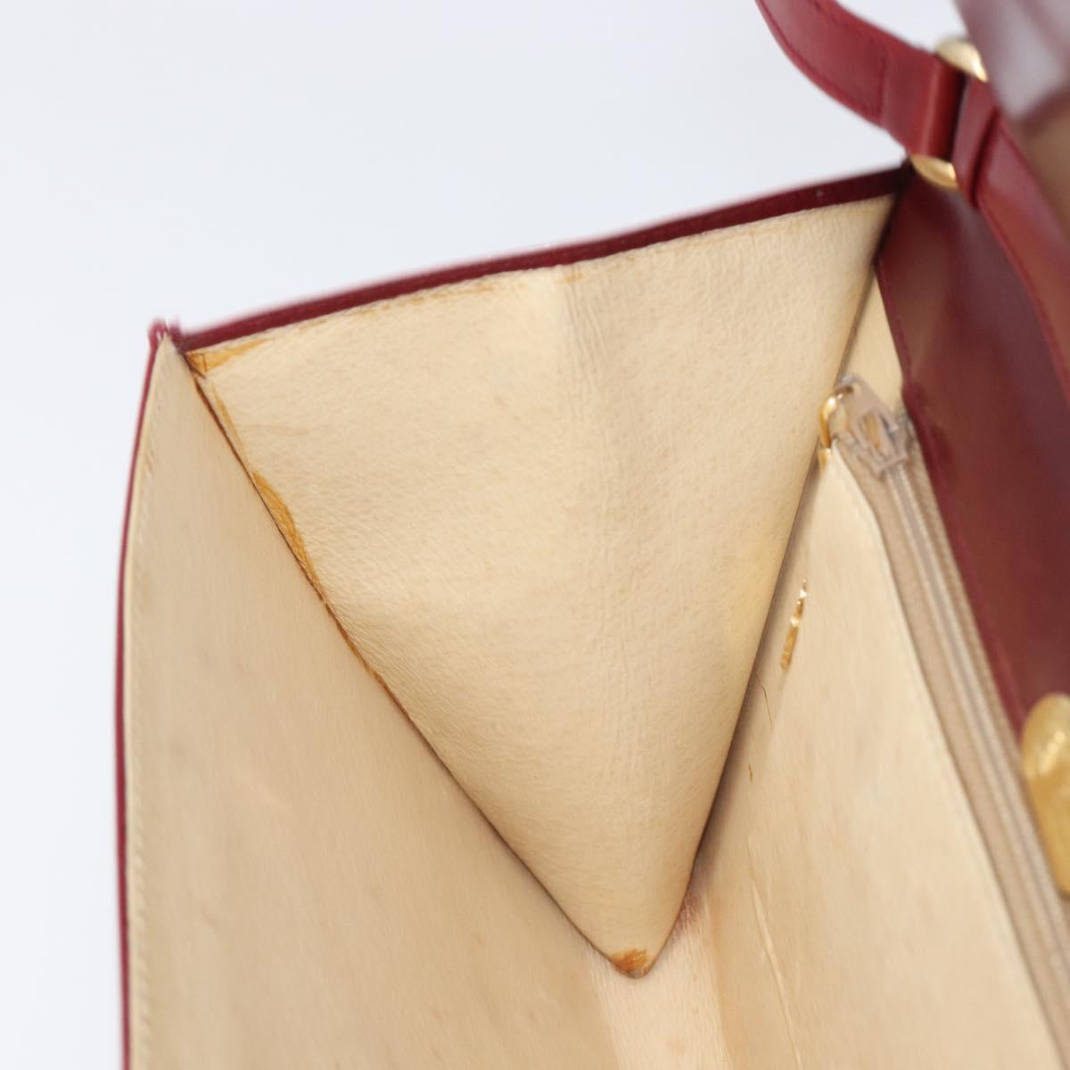 GUCCI Interlocking G Shoulder Bag Leather Red Gold 121546 Auth 202982