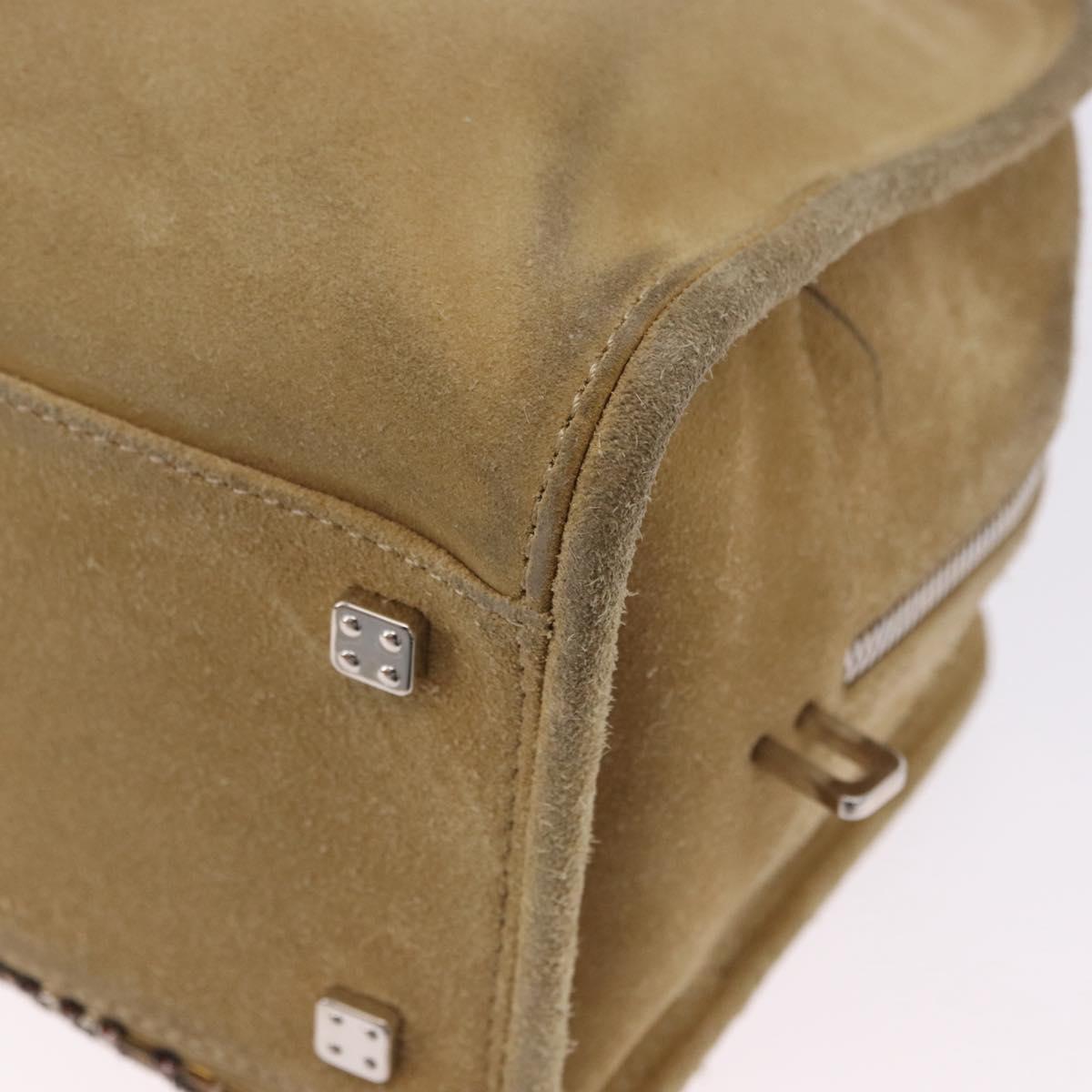 LOEWE Amazona 30 Hand Bag Suede Beige Silver Auth 202990V