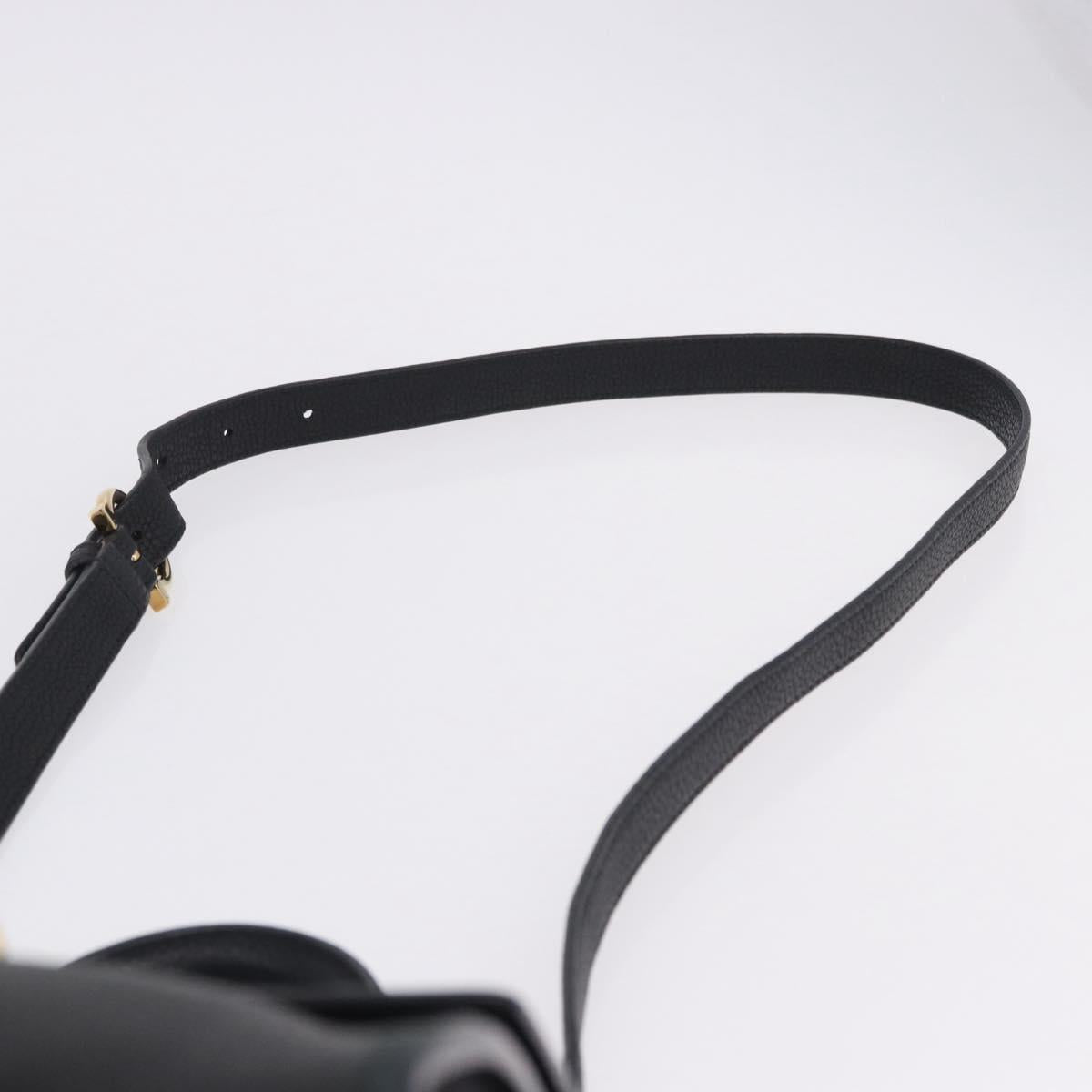 Salvatore Ferragamo Gancini Sofia Hand Bag Leather 2way Black Gold Auth 202994