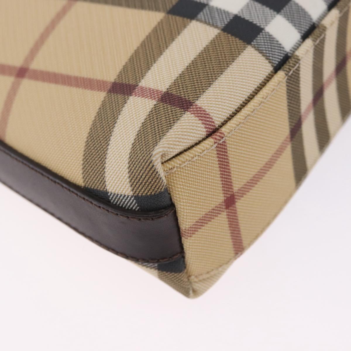 BURBERRY Nova Check Shoulder Bag PVC Beige Auth 203002