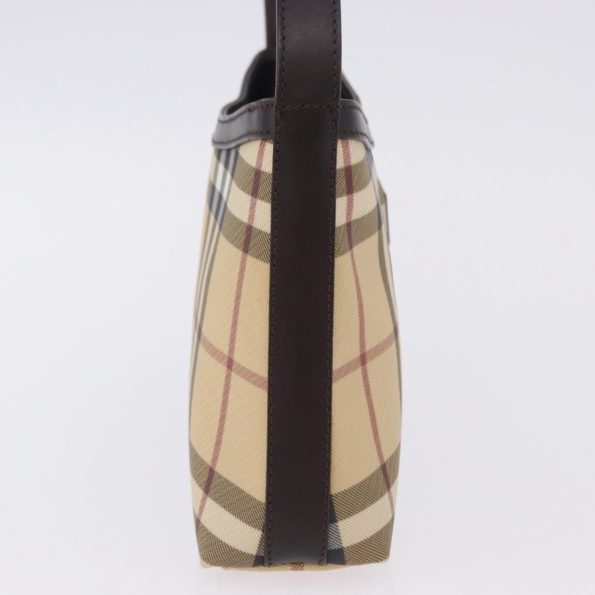 BURBERRY Nova Check Shoulder Bag PVC Beige Auth 203002