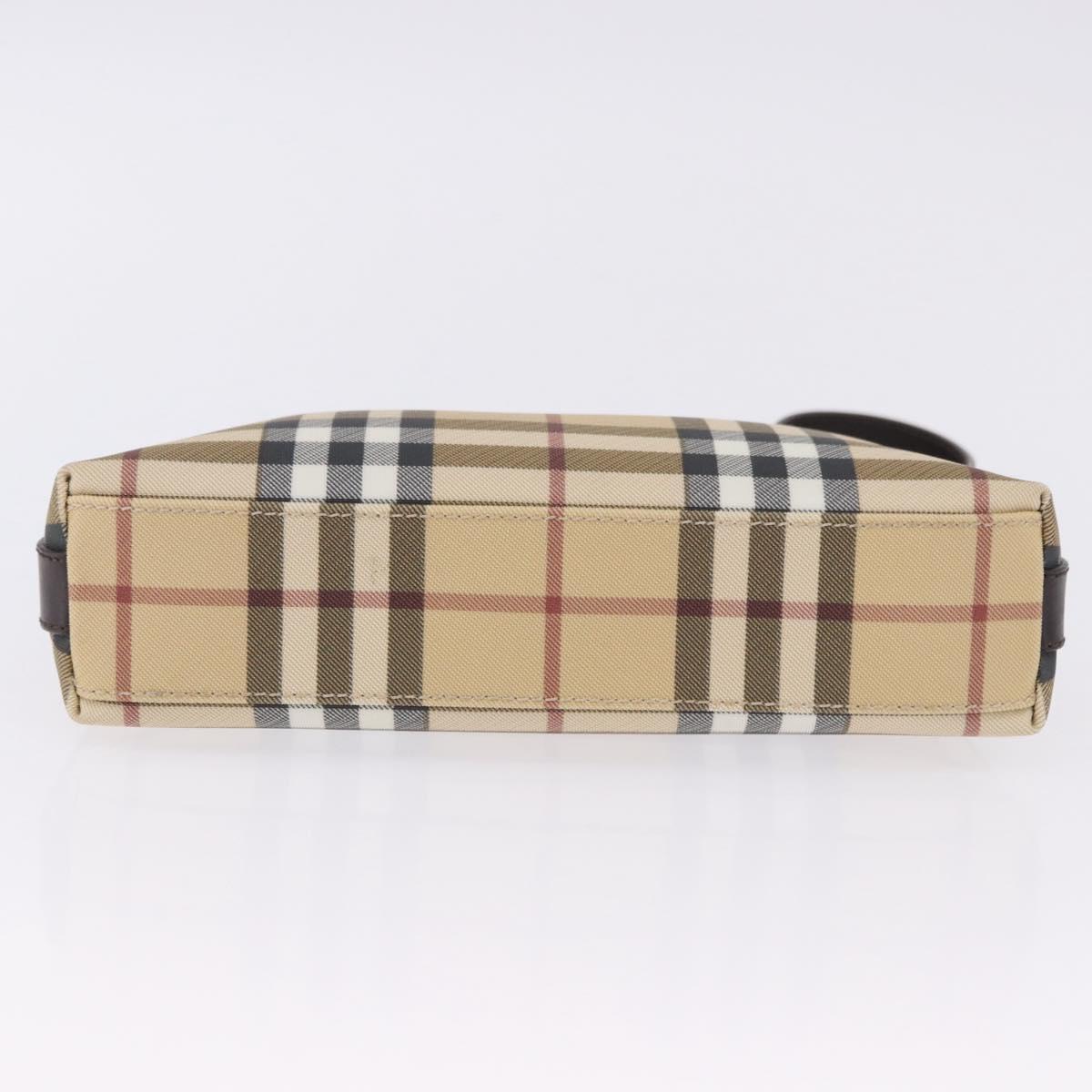 BURBERRY Nova Check Shoulder Bag PVC Beige Auth 203002
