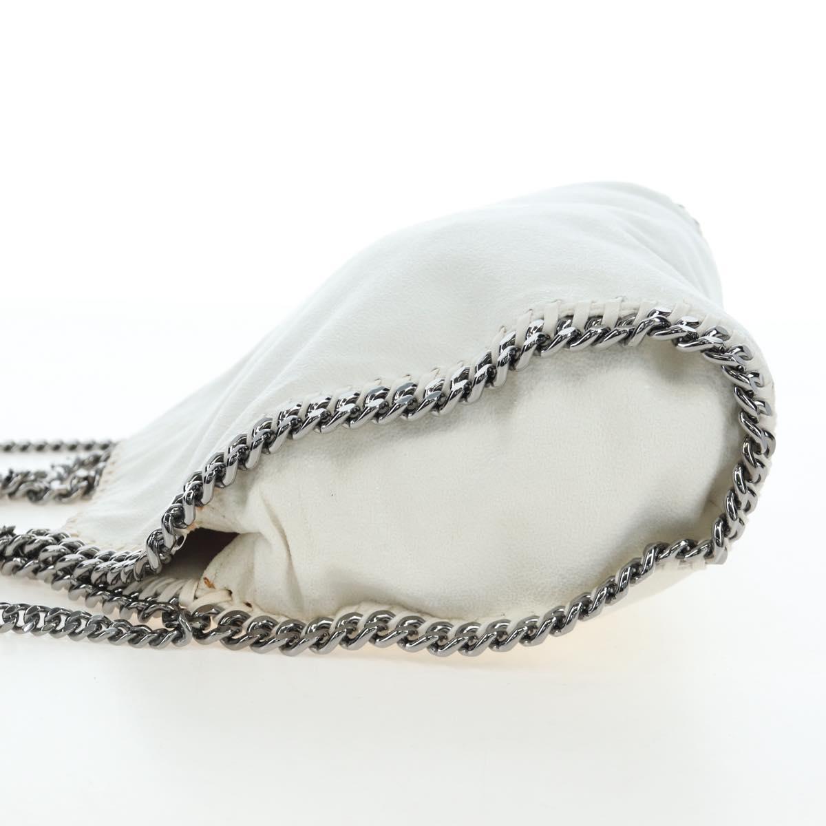 Stella MacCartney Chain Falabella Bag Polyester 2way White Silver Auth 203007A