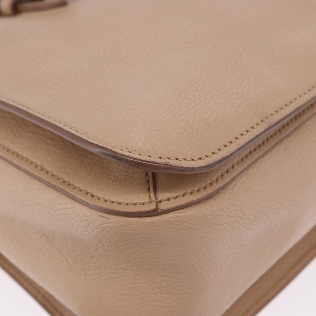 Miu Miu Hand Bag Leather 2way Beige Gold Auth 203009