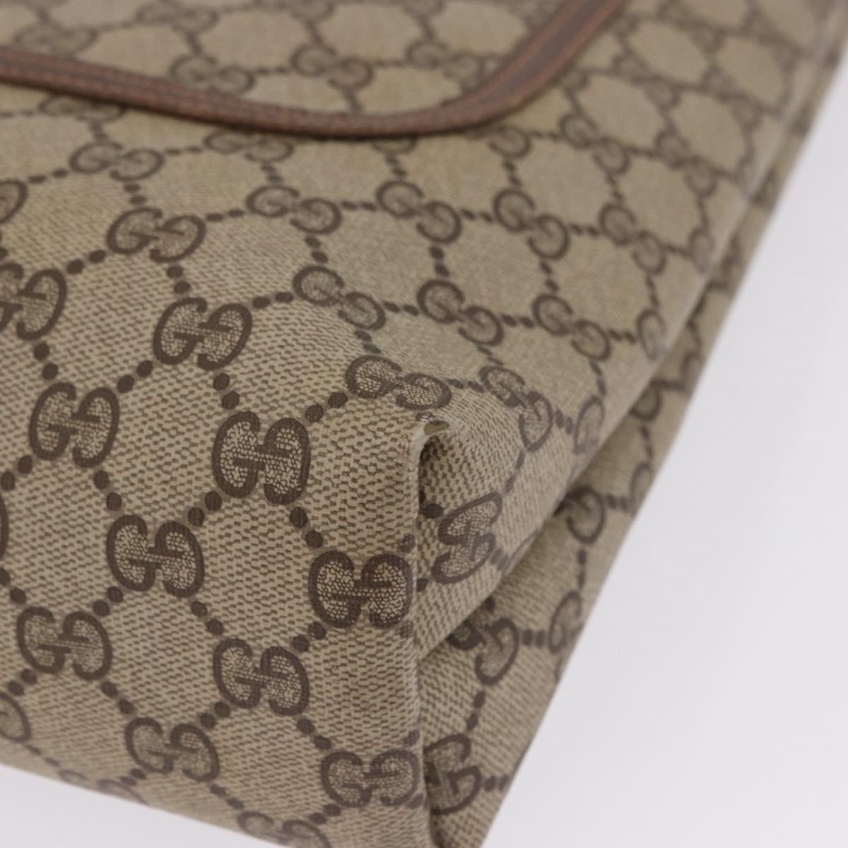 GUCCI GG Supreme Web Sherry Line Tote Bag PVC Beige Gold 89 02 003 Auth 203010