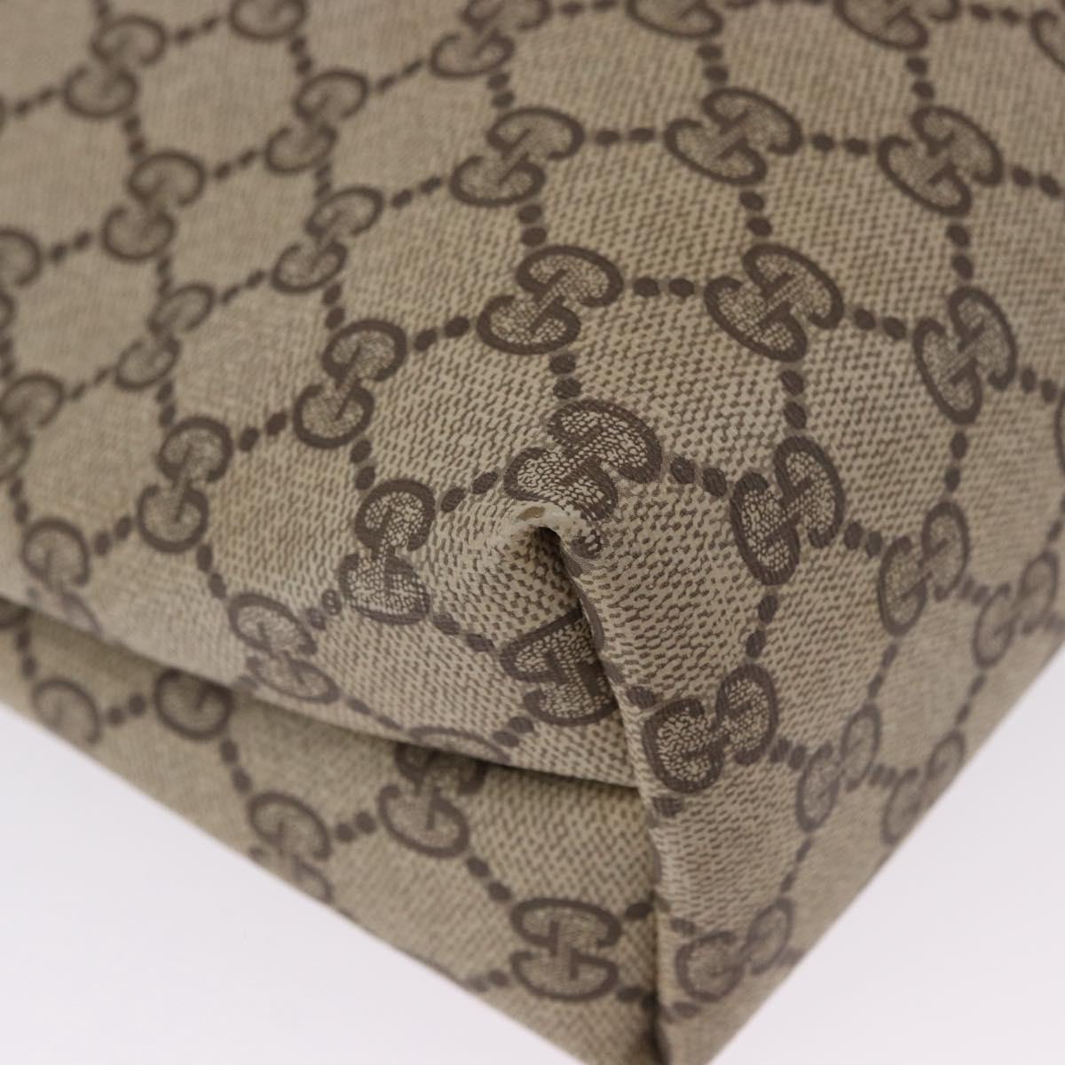 GUCCI GG Supreme Web Sherry Line Tote Bag PVC Beige Gold 89 02 003 Auth 203010