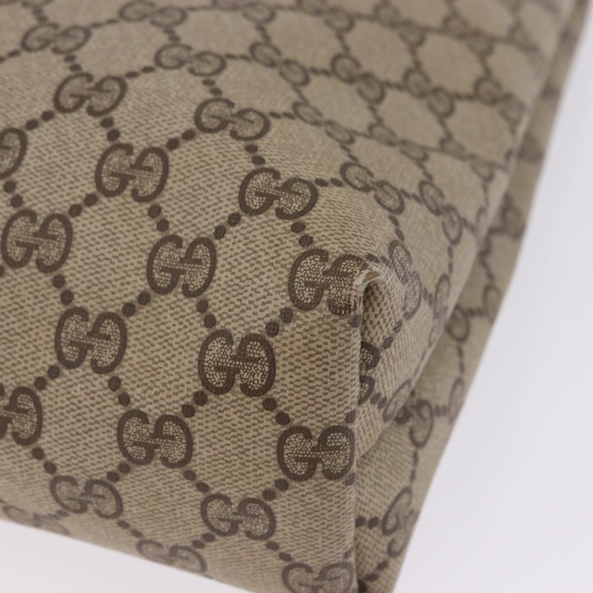 GUCCI GG Supreme Web Sherry Line Tote Bag PVC Beige Gold 89 02 003 Auth 203010