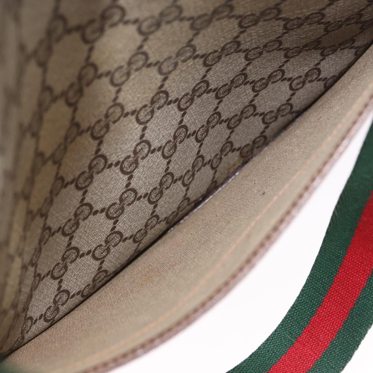 GUCCI GG Supreme Web Sherry Line Tote Bag PVC Beige Gold 89 02 003 Auth 203010