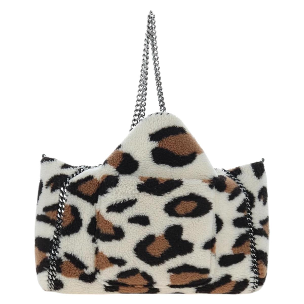 Stella MacCartney Chain Shoulder Tote Bag Bore Ivory Silver Auth 203012V
