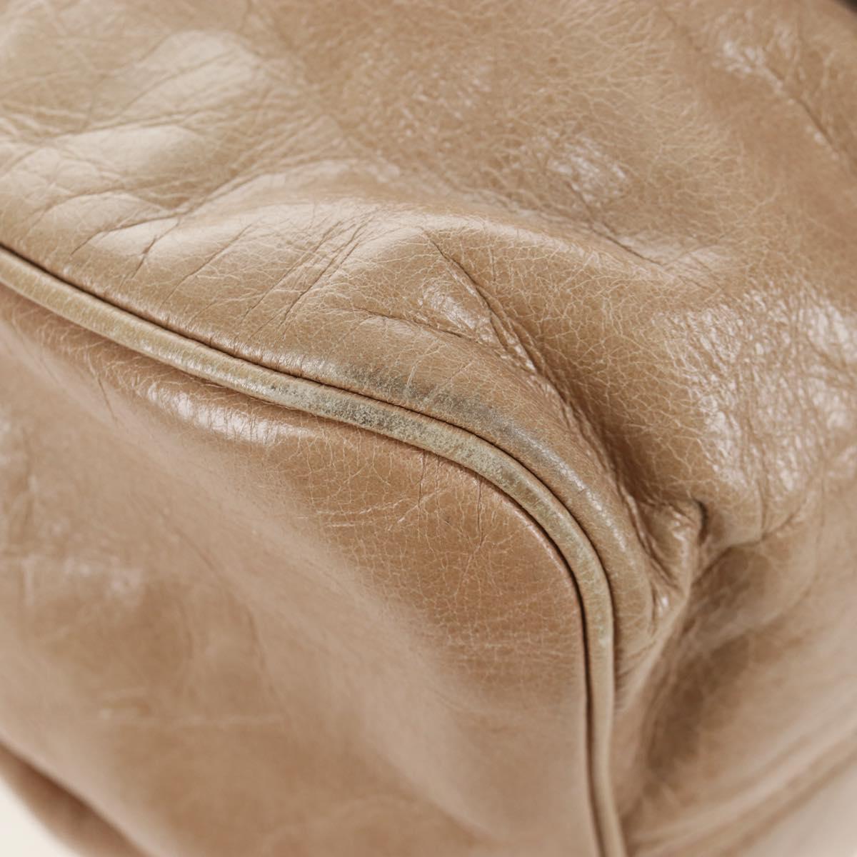 Miu Miu Hand Bag Vitellolux 2way Beige Gold Auth 203013V
