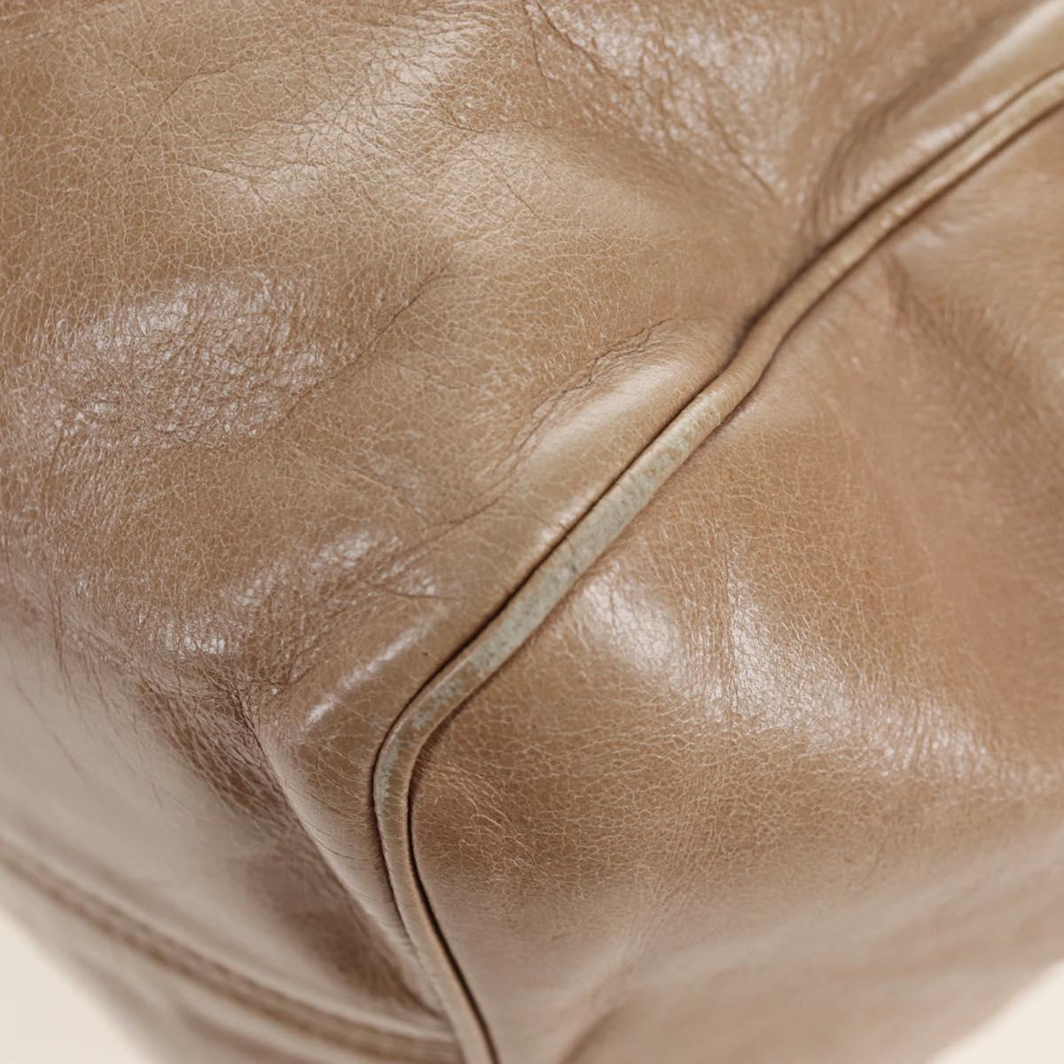 Miu Miu Hand Bag Vitellolux 2way Beige Gold Auth 203013V