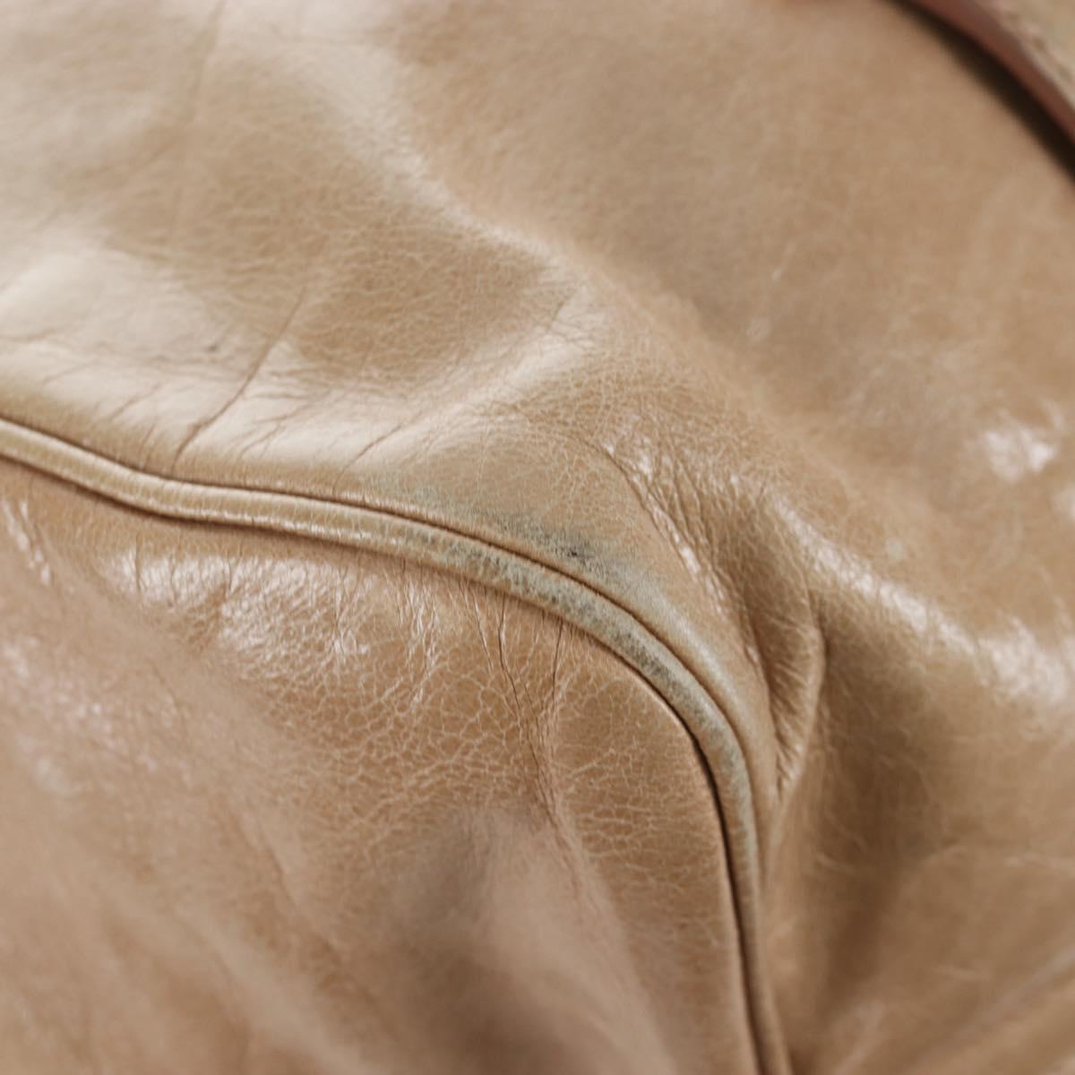 Miu Miu Hand Bag Vitellolux 2way Beige Gold Auth 203013V