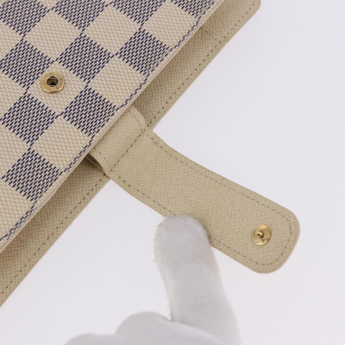 LOUIS VUITTON Damier Azur Agenda MM Day Planner Cover R20707 LV Auth 203022V