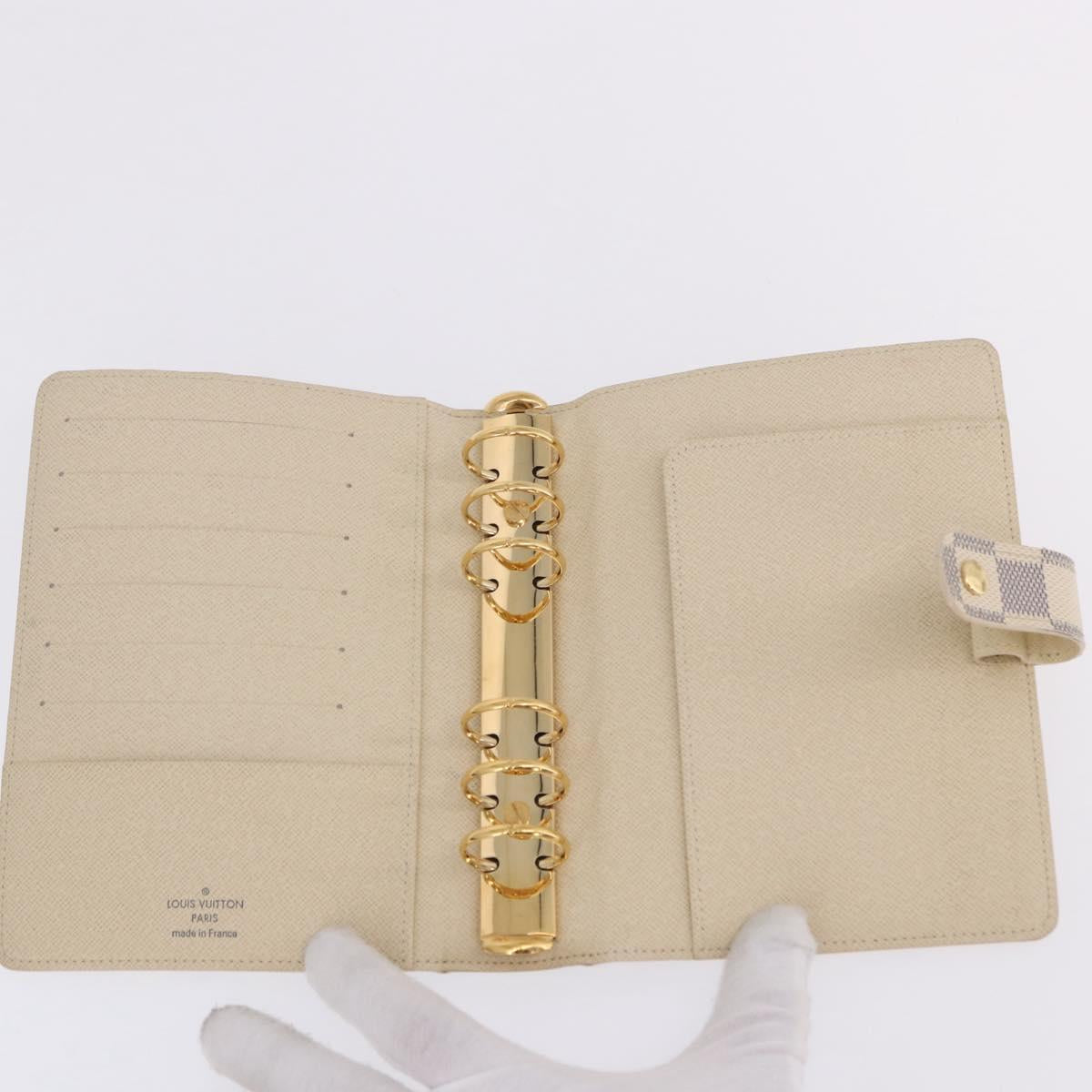 LOUIS VUITTON Damier Azur Agenda MM Day Planner Cover R20707 LV Auth 203022V