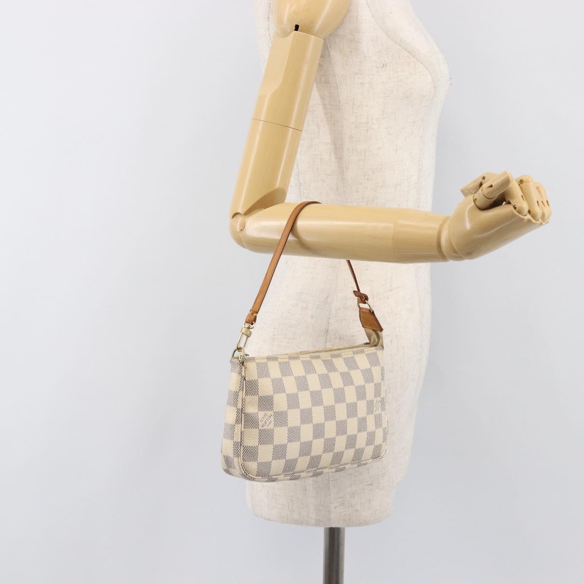 LOUIS VUITTON Damier Azur Pochette Accessoires Pouch N41207 LV Auth 203023V