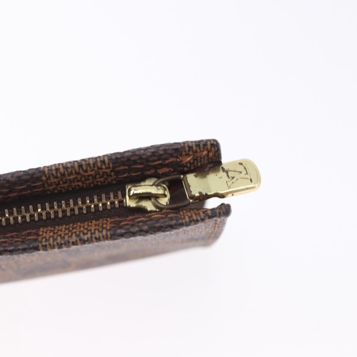 LOUIS VUITTON Damier Ebene Poche Toilette 15 Pouch N47548 LV Auth 203025