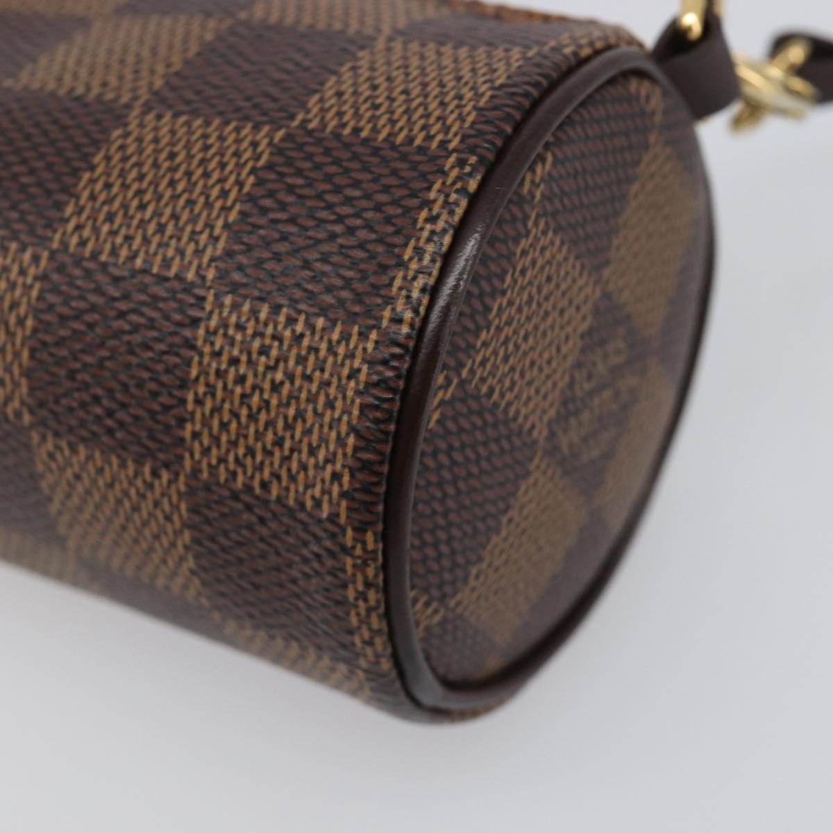 LOUIS VUITTON Damier Ebene Papillon Pouch LV Auth 203026V