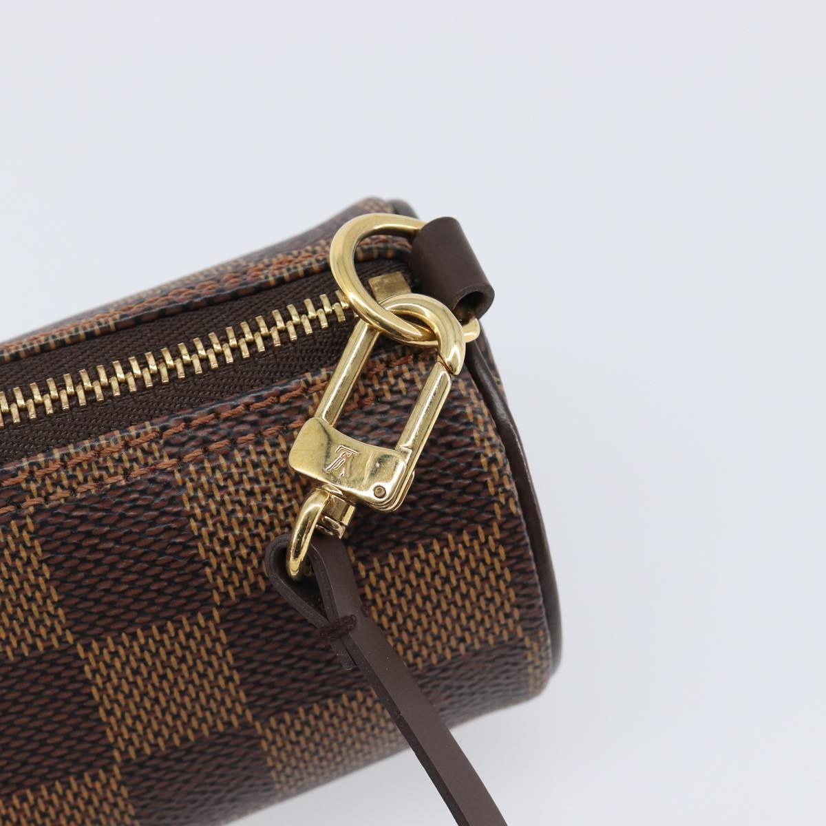 LOUIS VUITTON Damier Ebene Papillon Pouch LV Auth 203026V