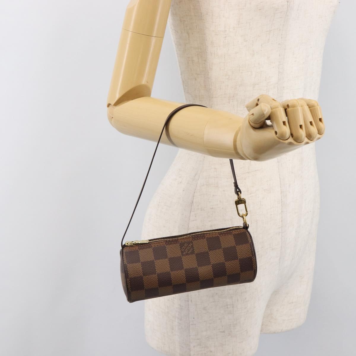 LOUIS VUITTON Damier Ebene Papillon Pouch LV Auth 203026V