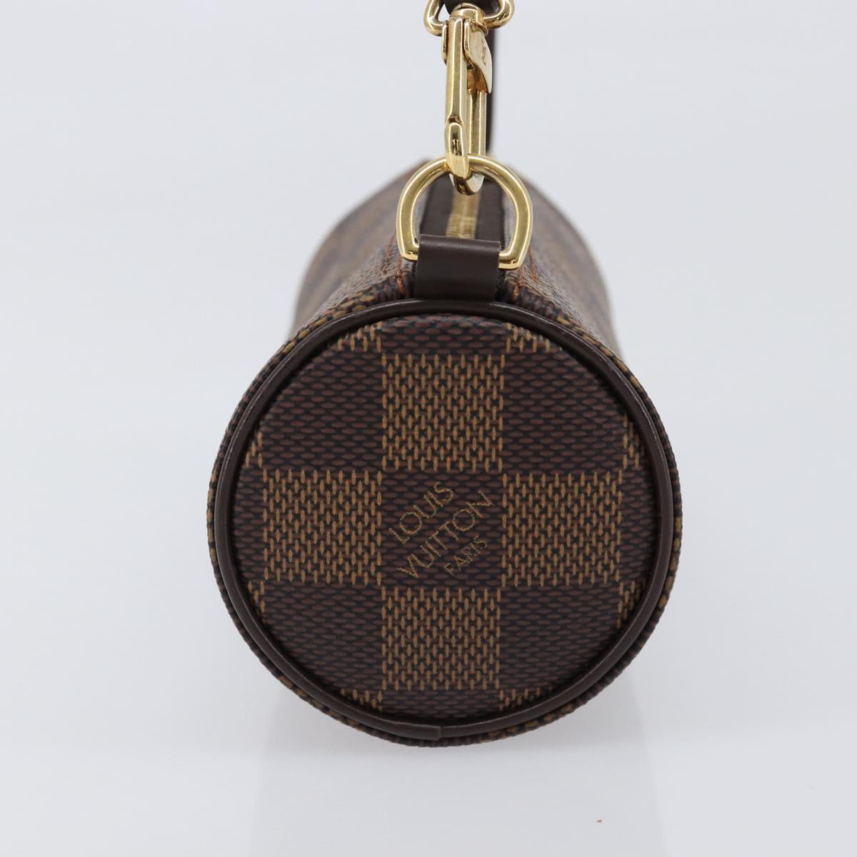LOUIS VUITTON Damier Ebene Papillon Pouch LV Auth 203026V