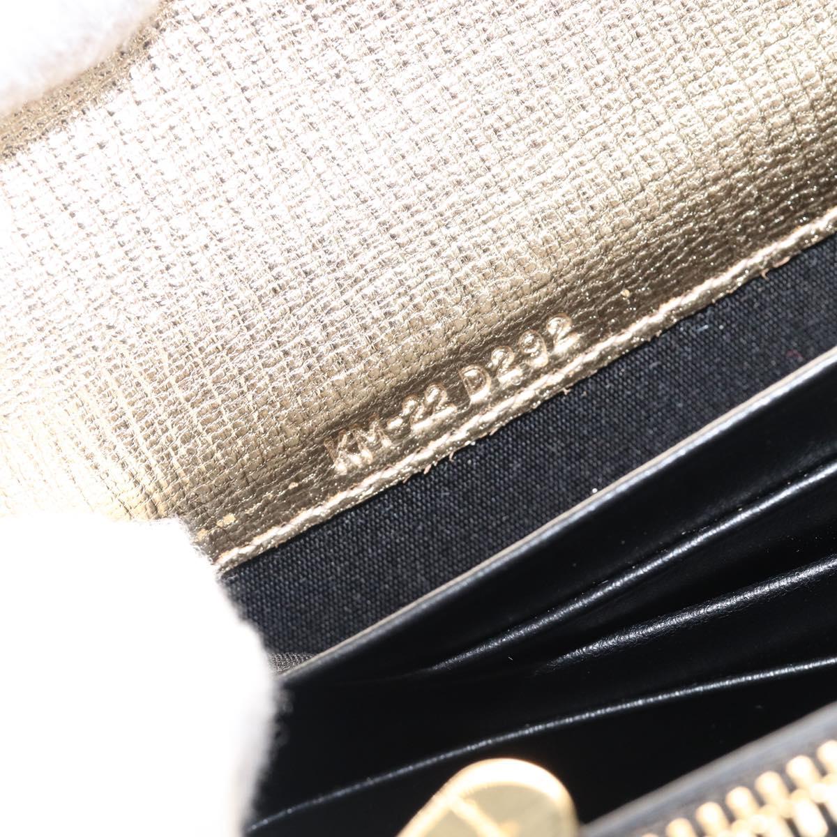 Salvatore Ferragamo Gancini Chain Shoulder Wallet Leather Gold Auth 203036V