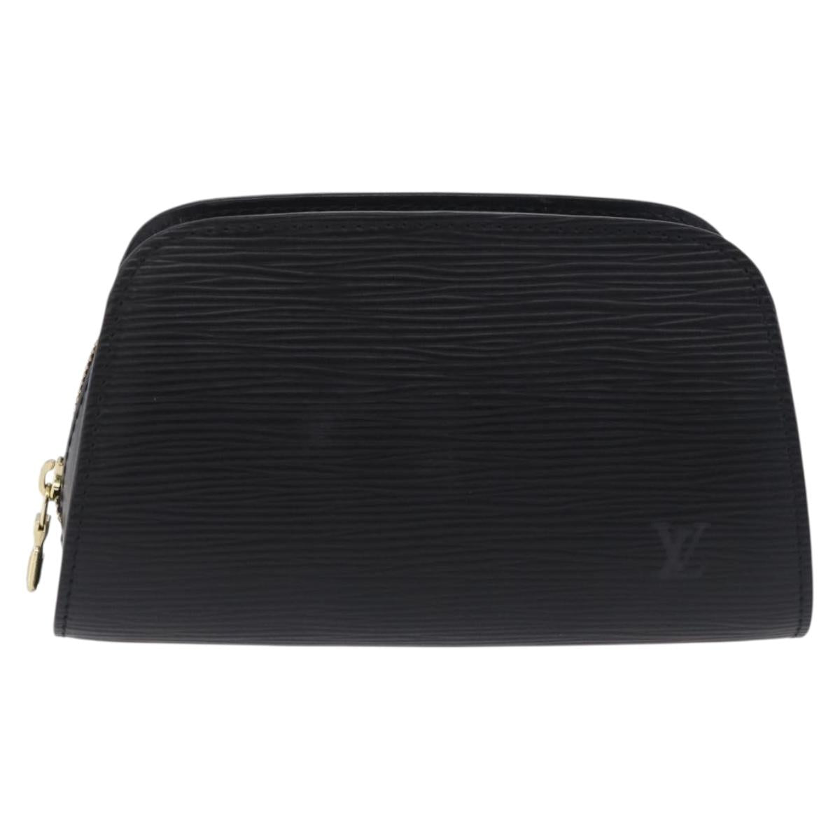 LOUIS VUITTON Epi Dauphine PM Pouch Black M48442 LV Auth 203037