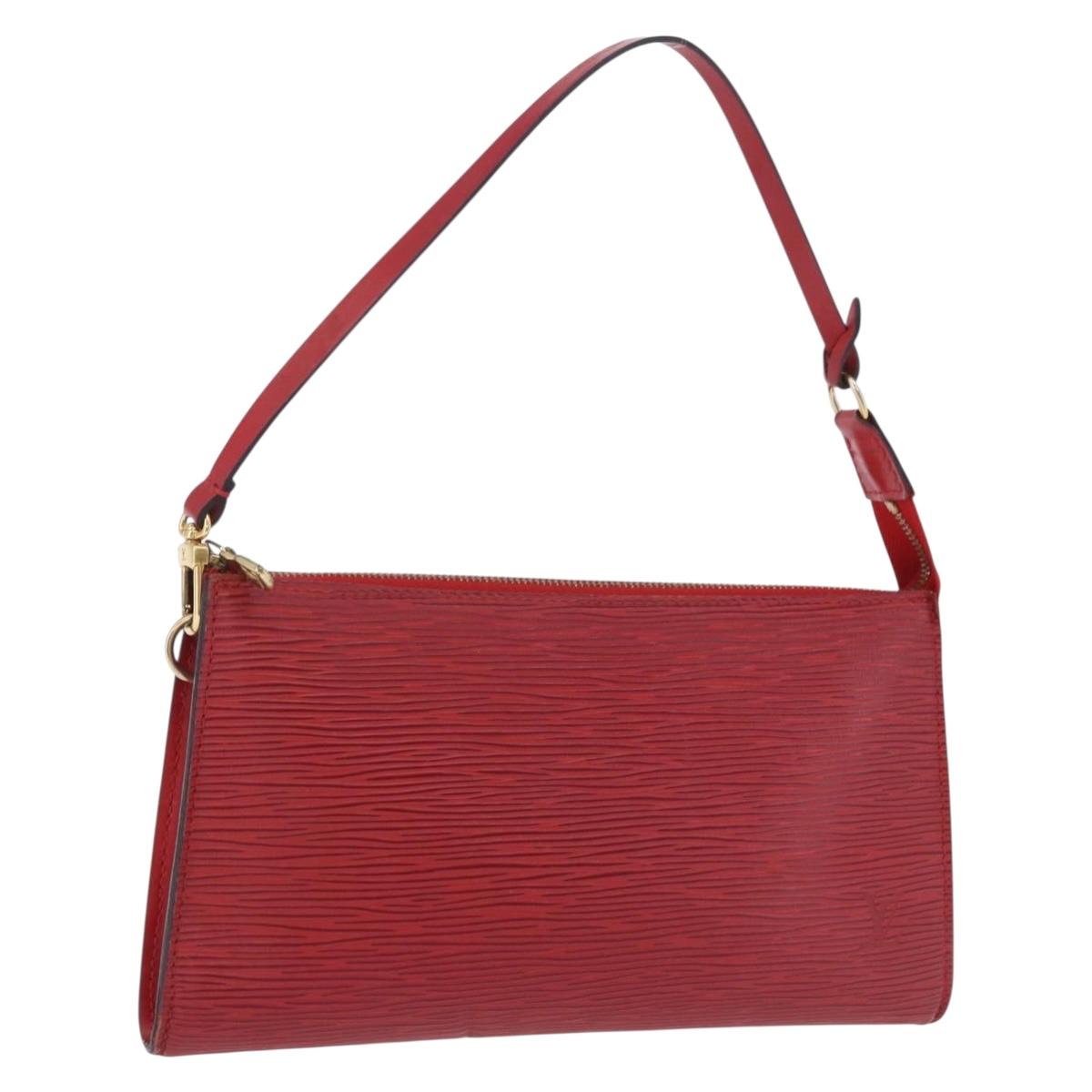 LOUIS VUITTON Epi Pochette Accessoires Pouch Red M52947 LV Auth 203038A