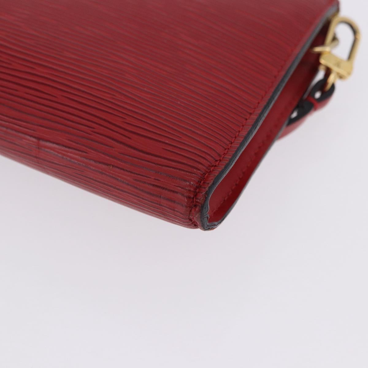 LOUIS VUITTON Epi Pochette Accessoires Pouch Red M52947 LV Auth 203038A