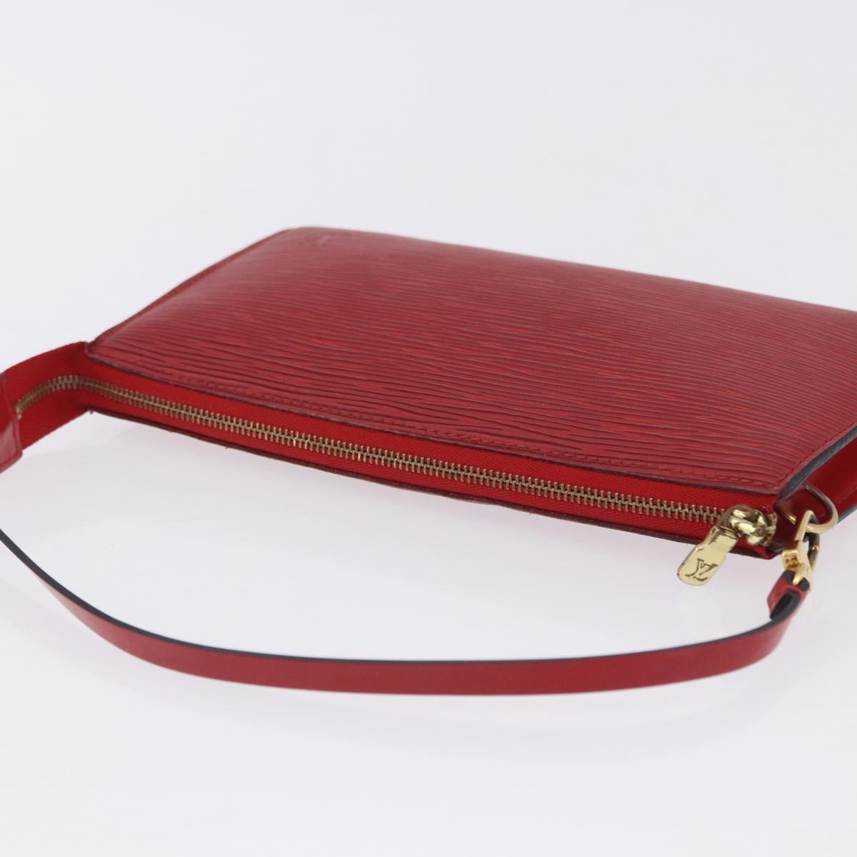 LOUIS VUITTON Epi Pochette Accessoires Pouch Red M52947 LV Auth 203038A