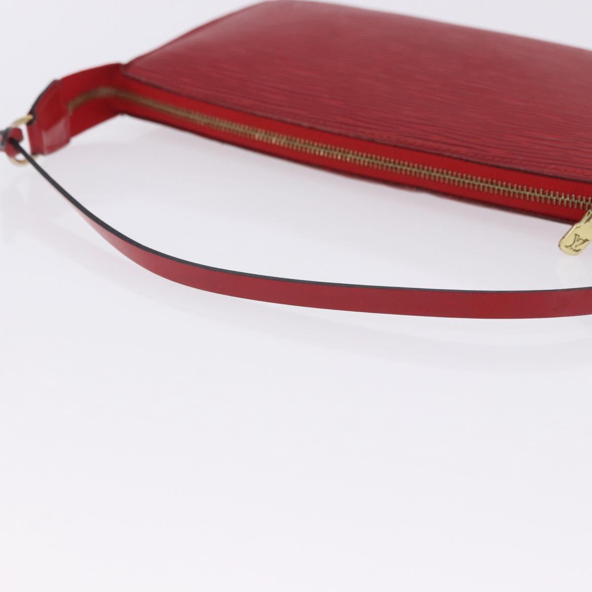 LOUIS VUITTON Epi Pochette Accessoires Pouch Red M52947 LV Auth 203038A