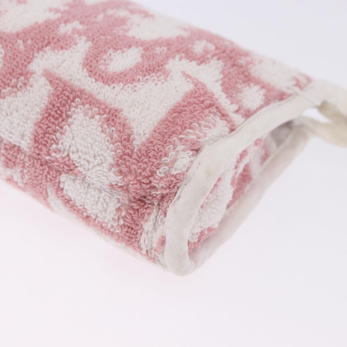 Christian Dior Trotter Canvas Pouch Pile Pink Auth 203042