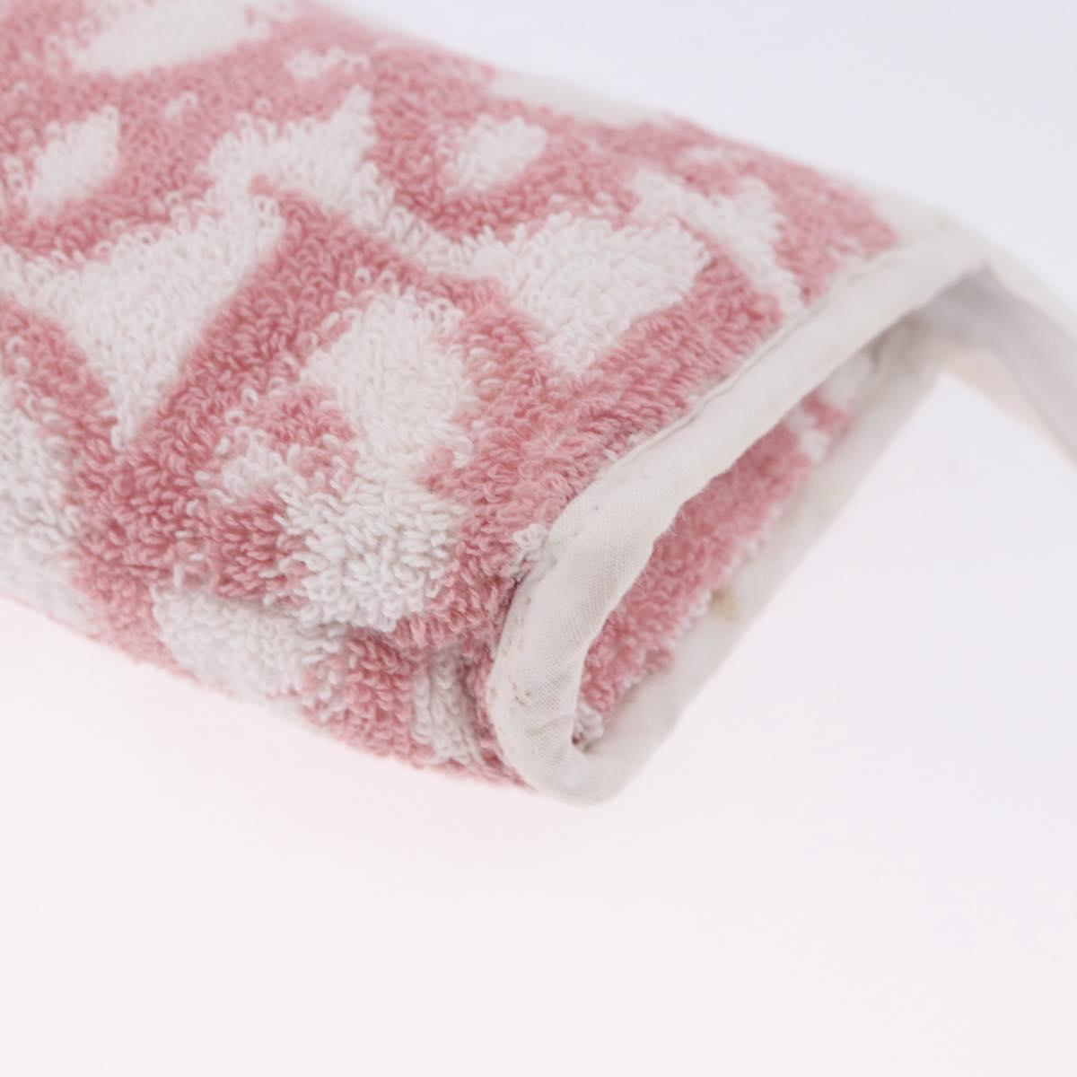 Christian Dior Trotter Canvas Pouch Pile Pink Auth 203042