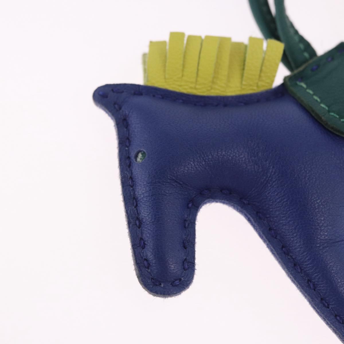 HERMES Rodeo MM Charm Leather Blue Auth 203043M