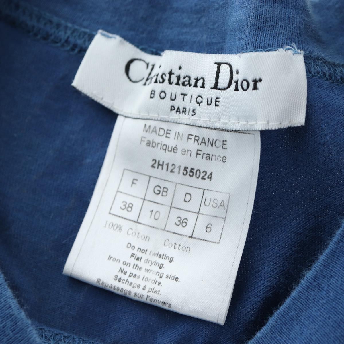 Christian Dior T Shirt cotton Blue Auth 203044M