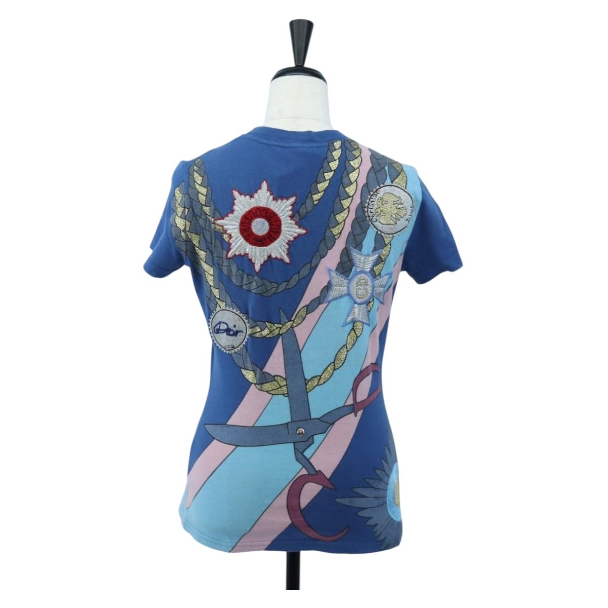 Christian Dior T Shirt cotton Blue Auth 203044M
