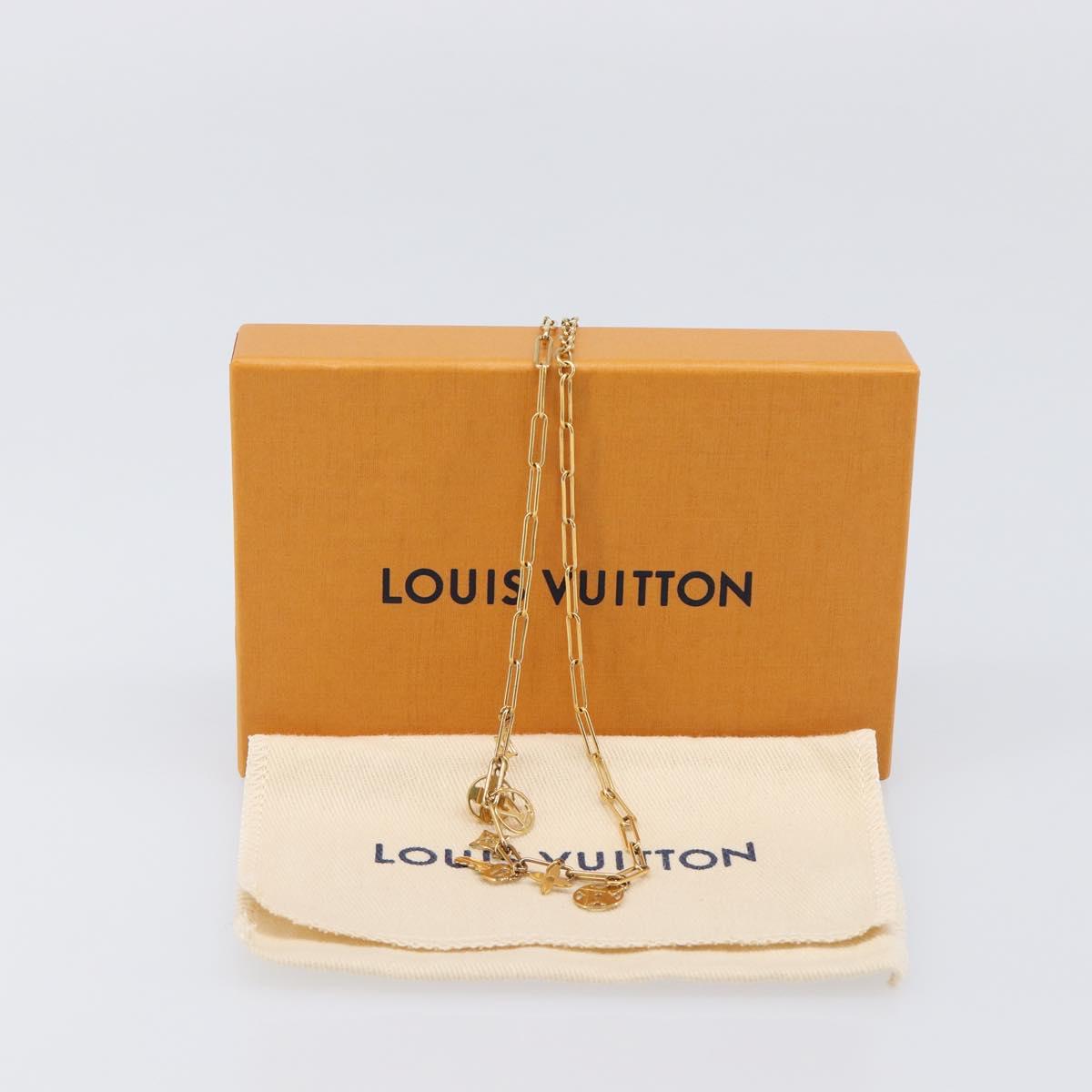 LOUIS VUITTON Monogram Collier Roman Holiday Necklace Gold M80272 Auth 203051M